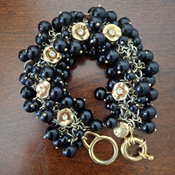 Y2K J. Crew Baubles, Beads, Rhinestones Cluster Bracelet. - Picture 5 of 10